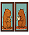 Quadros Duplo Vertical Capivara Café E Cookies Decorativo - Imagem 4