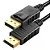 Cabo Displayport Macho x Macho 3mts - Preto CB-DMM3M - Imagem 1