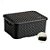 CAIXA PLASTICA MULTIUSO RATTAN C/TAMPA PRETO 4L P NITRON - Imagem 1