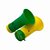 CORNETA DE SOPRO PEQUENA VERDE AMARELO - Imagem 1