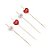 PALITO EM BAMBU P/ PETISCOS 12CM HA431 CORACAO BRANCO E VERMELHO SILVER FESTAS - Imagem 1