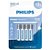 PILHA ALCALINA PALITO AAA C/4 PHILIPS - Imagem 1
