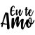 TRANSFER P/ BALAO LETTERING TE AMO BRANCO PP - Imagem 1