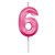 VELA MINI DESIGN ROSA NUMERO 6 SILVER FESTAS - Imagem 1