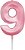 VELA MINI DESIGN ROSA NUMERO 9 SILVER FESTAS - Imagem 1