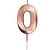 VELA MINI DESIGN ROSE GOLD NUMERO 0 SILVER FESTAS - Imagem 1