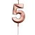 VELA MINI DESIGN ROSE GOLD NUMERO 5 SILVER FESTAS - Imagem 1