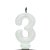 VELA SUPER NUMERO SIMPLES BRANCO Nº 3 CURIFEST - Imagem 1