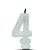 VELA SUPER NUMERO SIMPLES BRANCO Nº 4 CURIFEST - Imagem 1