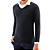 Suéter Decote V Tricot Masculino Ogochi Preto - Imagem 2