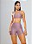 Conjunto Fitness Feminino Elektra Seven Micro Canelado Acetinado Top com Bojo Removível e Short Cós Alto com Bolso Lateral - Imagem 3