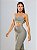Conjunto Fitness Feminino Garnier Seven Suplex Poliamida Maxx Top Bojo Removível com Amarração e Legging Cós Alto Zero Transparência - Imagem 4