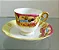 xícara de café com pires em porcelana (antiguidade / raridade / relíquia / antiquário) - Imagem 1
