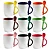 Caneca de Cerâmica com colher Alça e Interior Colorido - Imagem 1