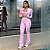 TRIJUNTO CROPPED CALÇA FLARE E JAQUETA ROSA BEBÊ - Imagem 1