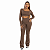 CONJUNTO CROPPED MANGA LONGA E LEGGING FLARE MARROM - Imagem 1