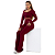 CONJUNTO CROPPED MANGA LONGA E LEGGING FLARE MARSALA - Imagem 2