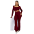 CONJUNTO CROPPED MANGA LONGA E LEGGING FLARE MARSALA - Imagem 3