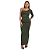 VESTIDO CALI LONGO MANGA ÚNICA VERDE MILITAR - Imagem 1