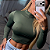 CROPPED MANGA LONGA GOLA ALTA VERDE MILITAR - Imagem 2