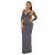 VESTIDO AYLA LONGO DRAPEADO CINZA - Imagem 1