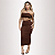 CONJUNTO SAIA E TOP FAIXA MARROM - Imagem 1