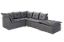 SOFA DE CANTO TURIM 2 MOD+1PUFF CINZA LISO - Imagem 3