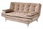 SOFA CAMA PARIS - PE CROMADO - BEGE LISO - Imagem 2