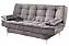 SOFA CAMA PARIS - PE CROMADO - CINZA LISO - Imagem 1