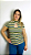 BLUSA LISTRADA VERDE, DOURADA E BRANCA M/G - Imagem 1
