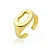 ANEL OVAL FLUIDO VAZADO BANHADO A OURO 18K - Imagem 2