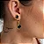 ARGOLA TREVO BLACK 14MM BANHADO A OURO 18K - Imagem 1
