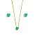 CONJUNTO CORAÇÃO FUSION VERDE 10MM BANHADO A OURO 18K - Imagem 2