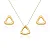 CONJUNTO TRIANGULO MODERN BANHADO A OURO 18K - Imagem 1