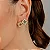 FLOR RICA ROSA CONJUNTO CRAVEJADO BANHADO A OURO 18K - Imagem 3