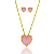 COEUR ROSE PIERRE CONJUNTO BANHADO A OURO 18K - Imagem 1