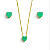 COEUR VERT 10MM CONJUNTO BANHADO A OURO 18K - Imagem 1