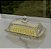 MANTEIGUEIRA RETANGULAR DE CRISTAL DE CHUMBO COM TAMPA E FIO DE OURO IMPERATRIZ 15,5CM X 7 - Imagem 1