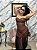 Vestido de couro com franjas marrom - Imagem 1