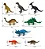 Kit 8 Dinossauros Miniaturas Dinos Borracha Coleção Animais - Imagem 4