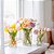 Kit 3 Vasos de Vidro Floral Decorativos p/ Flores Plantas - Imagem 1