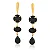 Brinco Pedras Black de Resina Folheado a Ouro 18K - Imagem 1