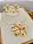 Conjunto Flor Bijuteria Aro Dourado - Imagem 1