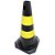 Cone Rigido 50cm Plastico Preto/amarelo Plastcor - Imagem 1