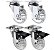 Kit 4 Rodizios Giratorio 2" 45kg com e sem Freio Transparente Bom-2768 - Imagem 1