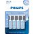 Pilha Alcalina Aa Pequena 4 Un Philips - Imagem 1