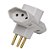 Pino 3 Saidas T 2p+t 10a Cinza Ilumi - Imagem 1