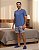 Pijama Masculino Curto em Suede Camiseta Curta + Bermuda Xadrez - Imagem 1