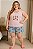 Pijama Feminino Plus Size Regata em Suede – Estampa Capivara - Imagem 1