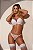 Conjunto Branco Trio em Renda Cílios com Bojo, Calcinha e Cinta Liga – Sensual e Perfeito para Noivas - Imagem 3